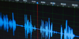 Audio waveform on a digital editing screen