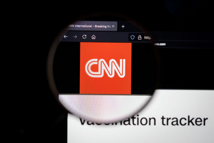 shutterstock_2015685671.jpg CNN logo magnified on a computer screen.