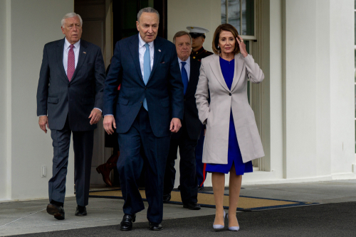 Washington,,D.c.,,January,4,2019:,Democratic,Leaders,Leave,The,West Group of political leaders walking outside the White House