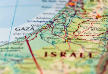 New Gaza Government Plan Faces Doubts Map showing Gaza and surrounding areas.