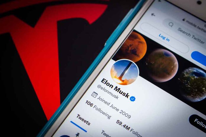 Twitter profile page on a smartphone screen.