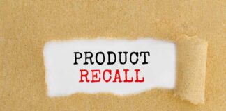 Product Recall text revealed under torn paper